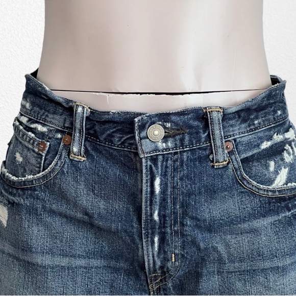 Polo by Ralph Lauren Dungarees Crosby Cutoff Destroyed Denim SZ 28 Med Wash - Picture 4 of 14